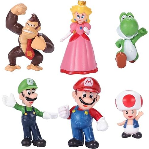 6pcs/Set 2" Mario Toys – Action Figures Bros Princess,Character,Cake Topper,Party Supplies Collectible Figurine Gifts Decoration Figures Toy