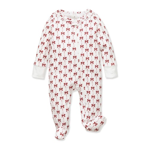 Blissful Bows Fitted One-Piece Pima Cotton Pajamas