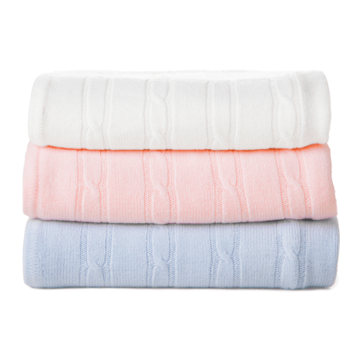 Deliciously Soft Cable Knit Blanket, Cream