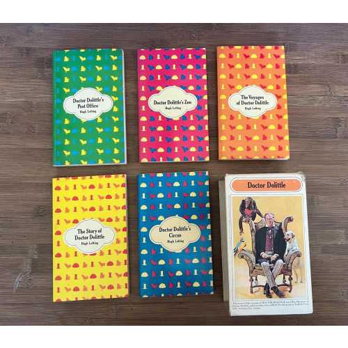 Doctor Dolittle Books by Hugh Lofting Boxed Set Vintage 1967 First Dell Printing