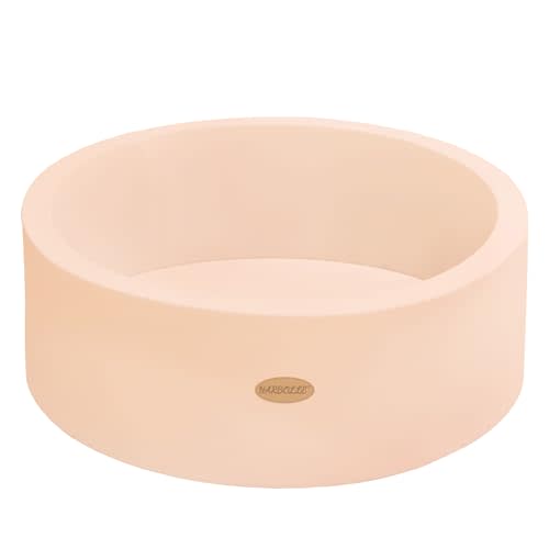 HARBOLLE Baby Ball Pit 35.4" Soft Round Memory Foam Ball Pits NOT Included Balls Indoor Outdoor Playpen for Babies Toddlers Kids Great Gift for Girls Boys, Beige