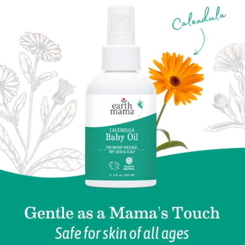 Earth Mama Calendula Baby Oil - 4 Fl Oz