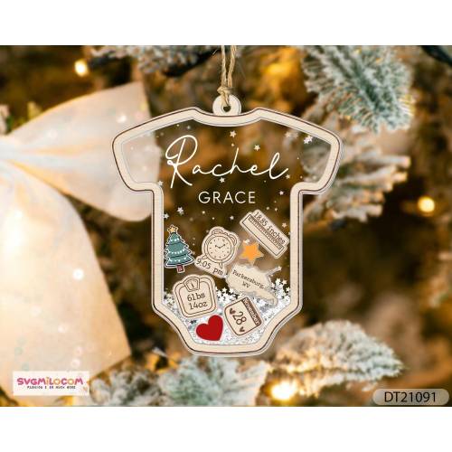 Baby's First Christmas Ornament, Baby 1st Christmas Ornament, Custom Baby Name, Custom Newborn Gift, 4D Shake Babies Ornament, Baby Keepsake