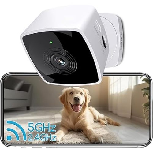 blurams 2.4G/5G Cameras for Home Security, 2K Pet Camera Indoor with Phone App, Foldable Security Camera w/Motion Detection, 2-Way Talk, IR Night Vision
