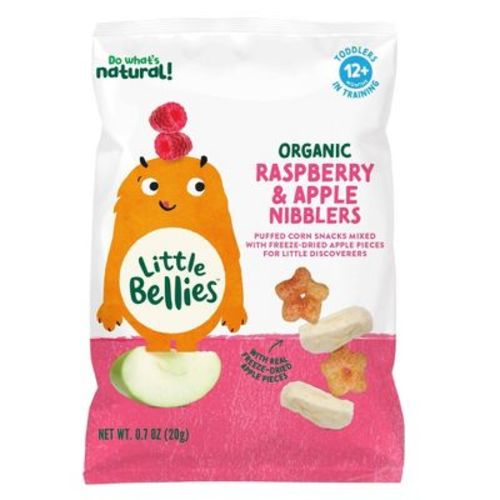 Little Bellies Organic Raspberry & Apple Nibblers Toddler Snacks - 0.7oz: Age Level 12-36 Months, Ready to Eat, Bag, 2nd Stage