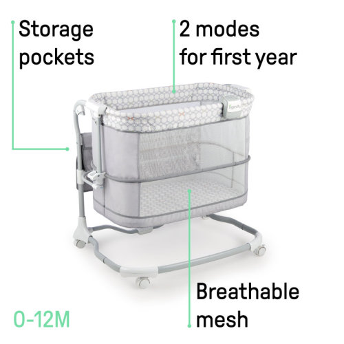 Ingenuity Ingenuity Dream & Grow Bedside Baby Bassinet 2-Mode Crib 0-12 Months, Adjustable Height - Dalton (Grey) & Reviews | Wayfair