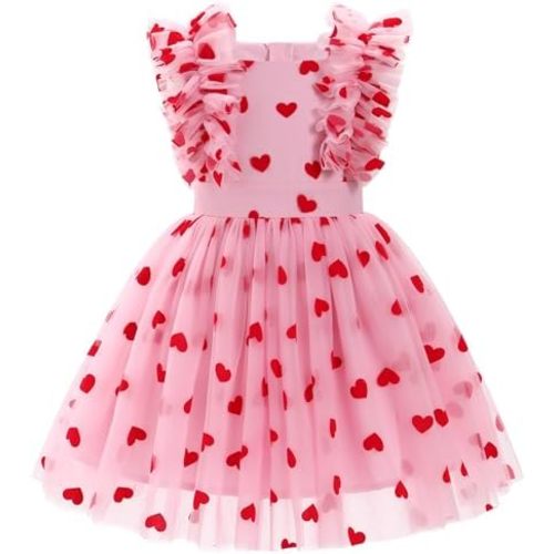 Kids Girls Confetti Birthday Princess Dress Ruffle Sleeve Boho Cake Smash Photo Shoot Outfit 3-10T