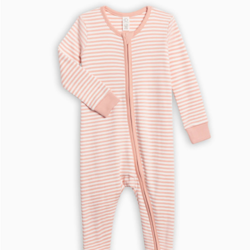 Peyton Zipper Sleeper in Ballet Stripe | Colored Organics