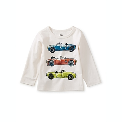 Tea Collection 3-6 Months Fast Car Graphic Long Sleeve Tee in ChalkTea Collection