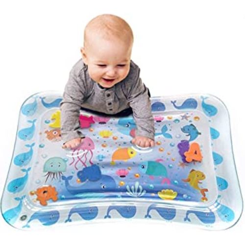 Tummy time Baby Water Play mat for Babies and Toddlers, Inflatable Play mat Toys, Belly Water mats for Baby Sensory Development and Growth Stimulation. Does not Contain BPA.