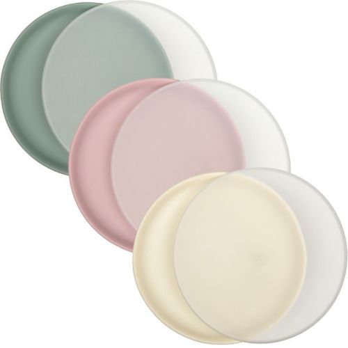 WeeSprout Baby & Toddler Non-Suction Plates with Lids - 3 Pack (Matte Green, Pink, Off White)