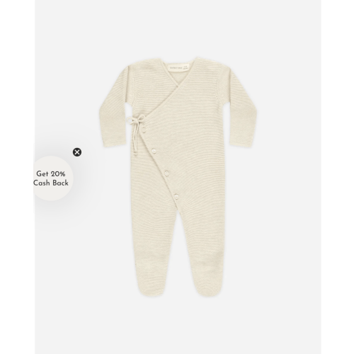 Baby Quincy Mae Wrap Knit Long Sleeve Romper
Color: Heathered Natural
Size: 0-3 months