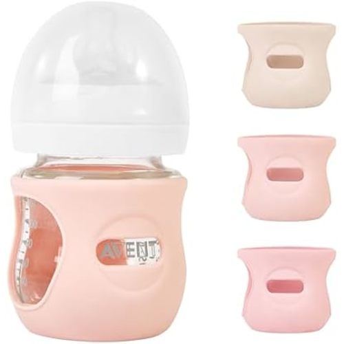 3 Pack Silicone Sleeves for Philips Avent Natural Glass Baby Bottles, 4 oz