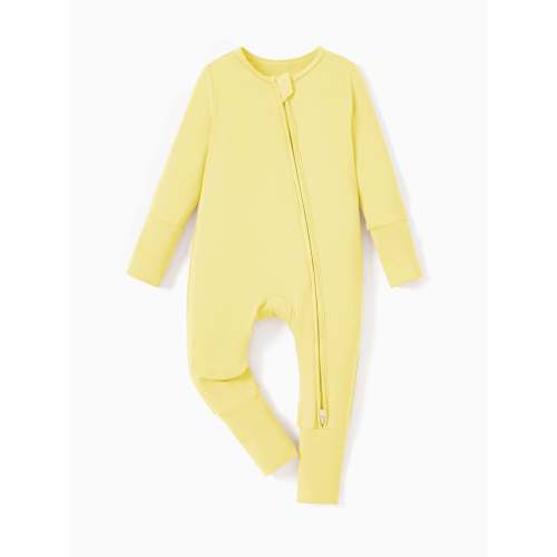 Kids Baby / Girl Bamboo Pajamas With Childlike Print (Snug-Fitting) Yellow