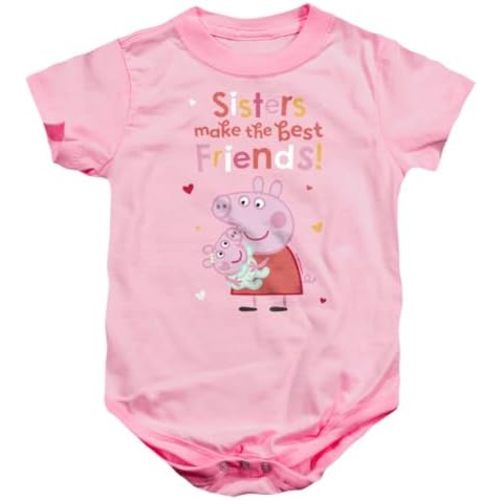 Popfunk Peppa Pig Sisters Make The Best Friends Unisex Infant Snap Suit for Baby