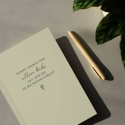Funny Things Our Kids Say and Do Notebook- Memory Keepsake Journal- Personalized Name Gift- Family Memories Book- Gifts for New Baby Parents