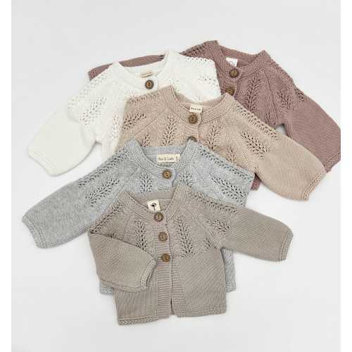 Delicate Knit Baby Sweater | Cotton Cardigan 3 button Olesya