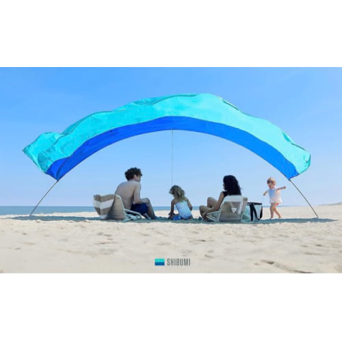Shibumi Shade® (2.0 Version) - World's Best Beach Shade. The Original Wind Powered® Beach Shade. Lightweight, Easy to Set up and Great for Groups up to 8 People