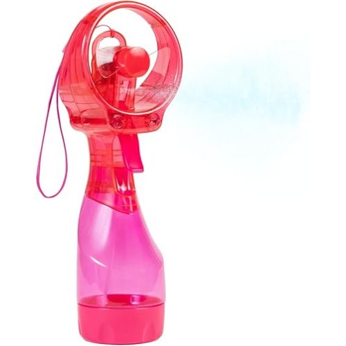 O2COOL Deluxe Handheld Battery Powered Water Misting Fan with Wrist Wrap (Strawberry Pink)