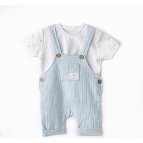 Ocean Muslin Jumpsuit Set, 12-18M