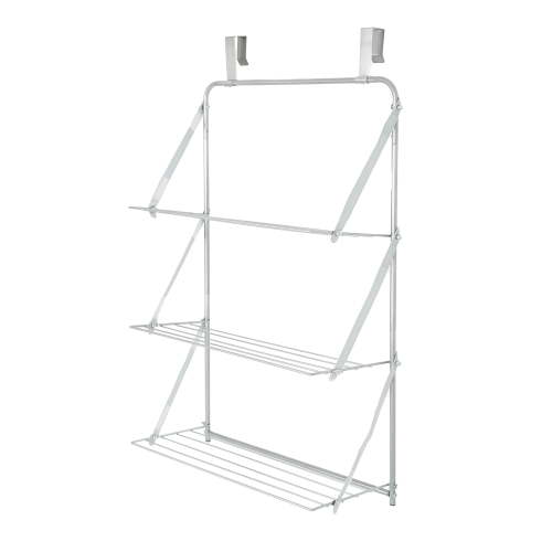 Mainstays Steel Over-the-Door Towel Clothes Drying Rack, 3-Tier, Silver