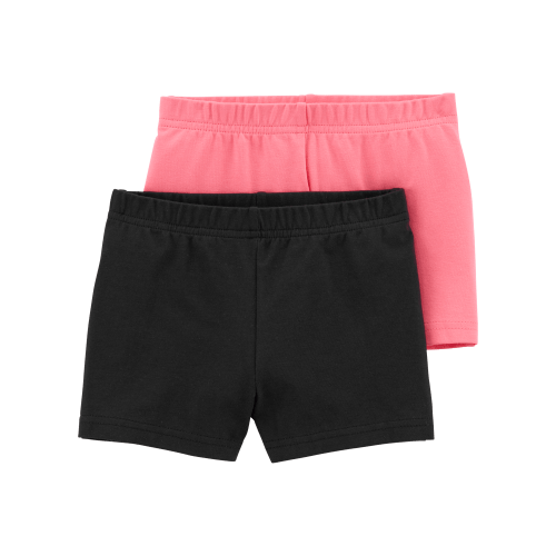 Baby Girl 2-Pack Tumble Tumbling Shorts - Pink/Black - Carter's | Carter's
