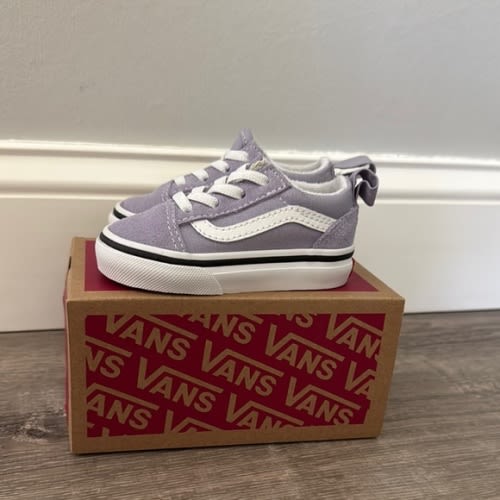 Vans Baby Walker Shoes in Lavender and White