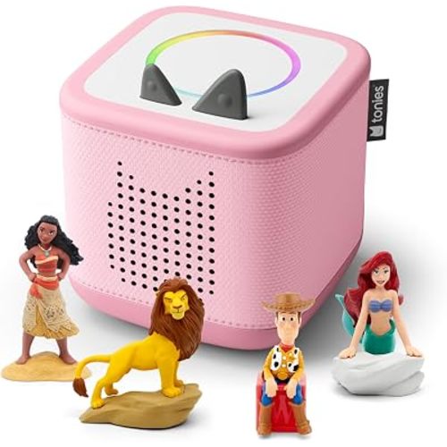 Toniebox 2 Audio Player Disney Bundle for Kids 3+with Woody, Simba, Ariel, and Moana - Cloud Pink [Spanish]