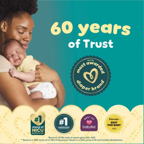 Pampers Swaddlers Baby Diapers Size 1, 96 Count, Ultimate Leak Protection, Skin Comfort