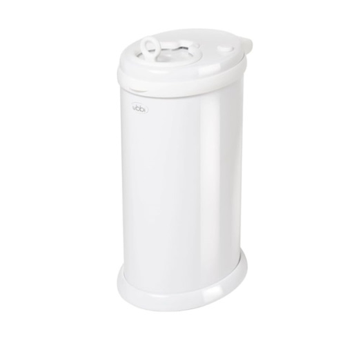 Ubbi Steel Diaper Pail, Odor Locking, No Special Bag Required, Award-Winning, Registry Must-Have, White