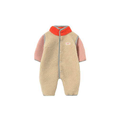 Pink Colorblock Sherpa One-Piece