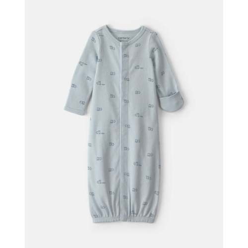 Baby Boy Train Long-Sleeve Sleeper Gown - Blue | Carter's