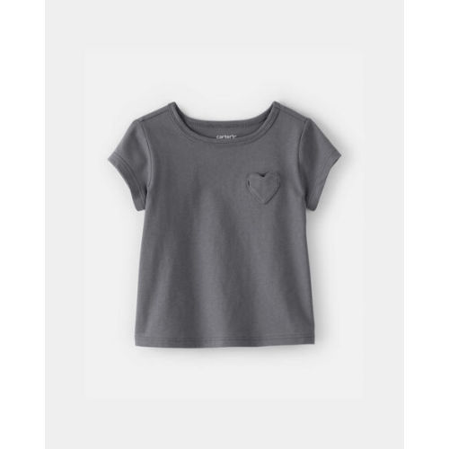 18m Baby Girl Heart Pocket Top - Grey | Carter's