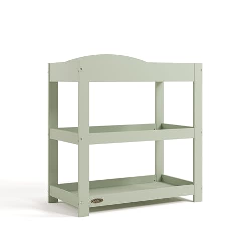 Graco Customizable Changing Table with Water-Resistant Changing Pad (Sage) - Customizable Modern Flat or Classic Arched Headboard, Changing Pad Included