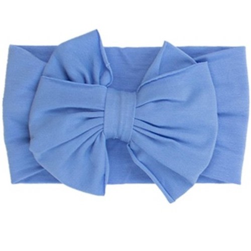 RuffleButts Baby/Toddler Girls Big Bow Headband - Periwinkle Blue, One Size