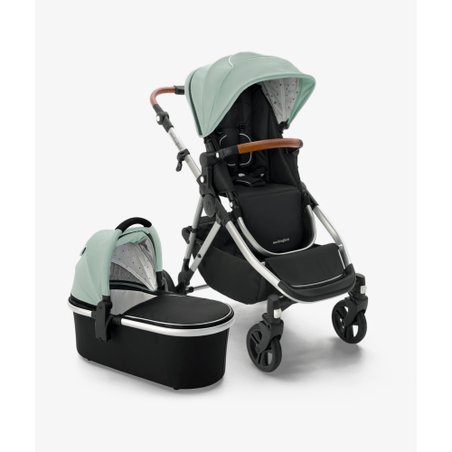 Single-to-Double Stroller 2.0 + Bassinet Bundle - Sage