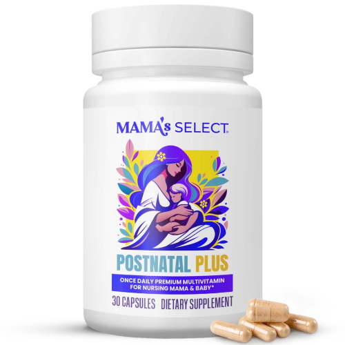 Mama's Select Postnatal Vitamins – Supports Hair Recovery, Milk Production, & Overall Wellness – Vegan, Allergen-Free, MTHFR-Safe with Methylated Folate & B Vitamins, Biotin-Free, Easy-to-Swallow