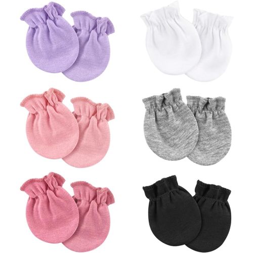Newborn Baby Mittens No Scratch Cotton Elastic Wrist Gloves Infant Toddler Mittens for Baby Boy Girl 0-6 Months