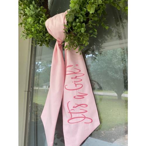 It's a Girl Door Wreath Sash, Wreath Sash, It's a Girl, Birth Announcement