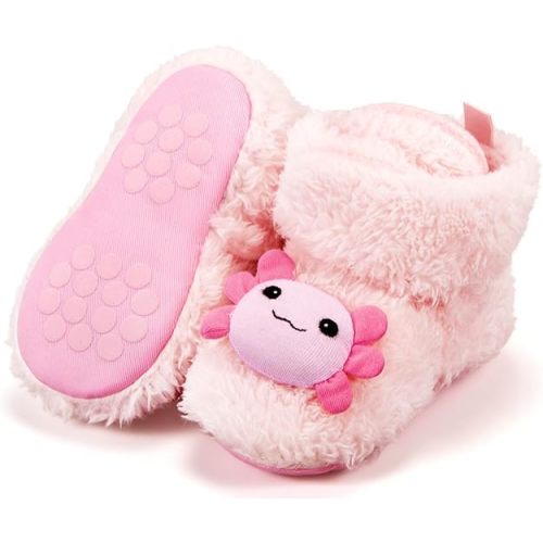 ShinyMatch Axolotl Baby Booties Newborn Baby Shoes Animal Unisex Infant Slippers for Toddler Infant Girl Boy(6-12 Months)