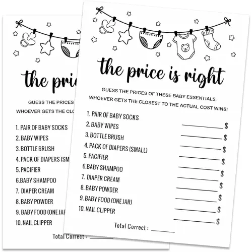 Baby Shower Game, The Price Is Right Baby Shower Game, Gender Reveal Party Supplies, Baby Shower Decorations, Baby Shower Party Games Supplies & Activities, 30 Game Cards Included