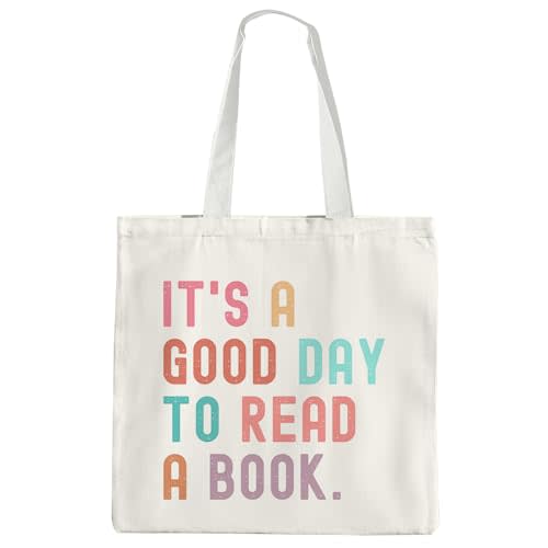 OTOUO Book Lovers Canvas Tote Bag, Librarian Reading Reusable Bag, Book Tote Bag Gifts