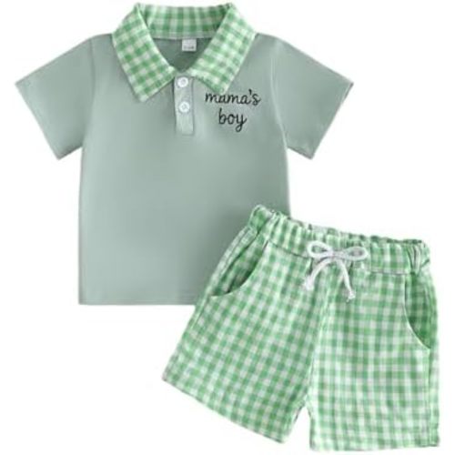 Fernvia Toddler Baby Boy Clothes Short Sleeve Embroidery Letters Shirt with Camouflage Shorts Infant 2Pcs Set Summer Outfits