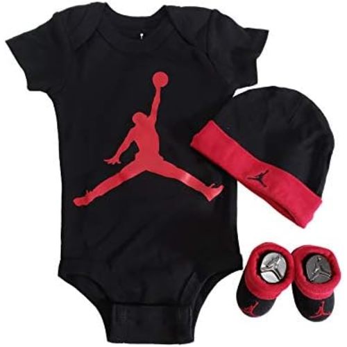 Jordan 3 Piece Layette Set for Baby Boy's and Girl's, Bodysuit/Hat/Booties
