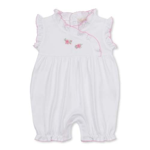 SCE Cottage Roses White Hand Emb. Short Playsuit