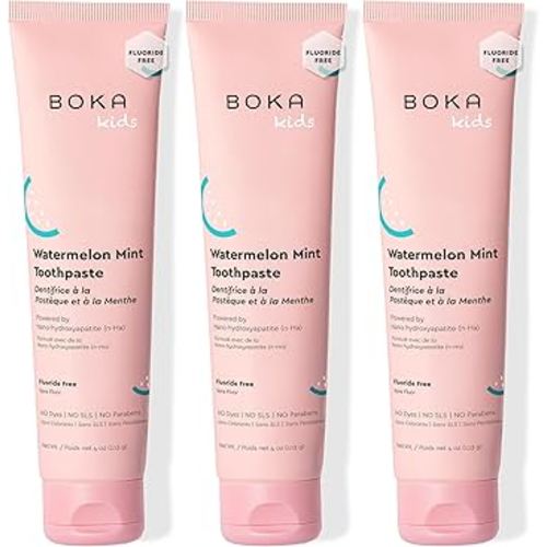 Boka Fluoride Free Toothpaste Nano Hydroxyapatite Toothpaste - Watermelon Mint Flavor, 4 oz 3Pk US Manufactured
