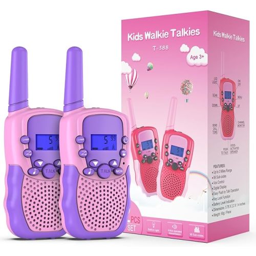 Selieve Toys for 5-12 Year Old Children's, Walkie Talkies for Kids 22 Channels 2 Way Radio Toy with Backlit LCD Flashlight, 3 Miles Range for Outside, Camping, Hiking