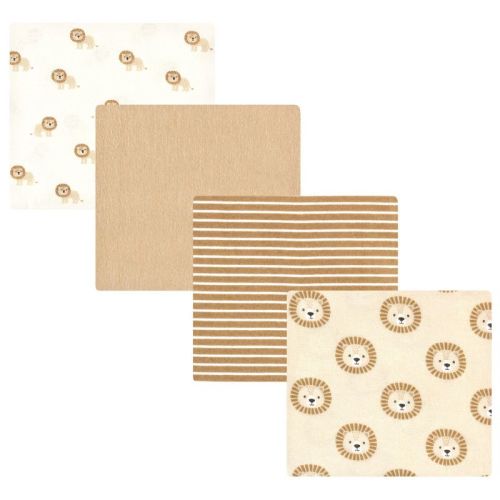 Hudson Baby Cotton Flannel Receiving Blankets, Brave Lion, One Size