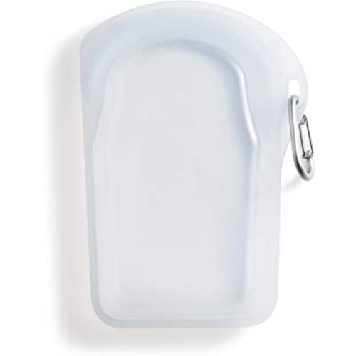 Stasher Silicone Reusable Storage Bag, Go Bag (Clear) | Food Meal Prep Storage Container | Lunch, Travel, Makeup, Gym Bag | Freezer, Oven, Microwave, Dishwasher Safe, Leakproof