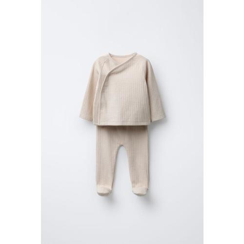 TEXTURED TOP AND LEGGINGS SET - Sand | ZARA United States